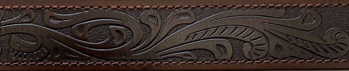 Pilbara Western Dress Buckle Tooled Leather Belt