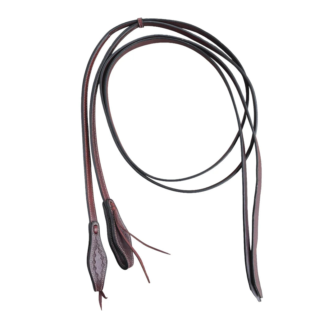 Toprail 8ft Split Rein with Barb Wire Tooling | Horse SUpplies - Rein | Saddleworld ipswich