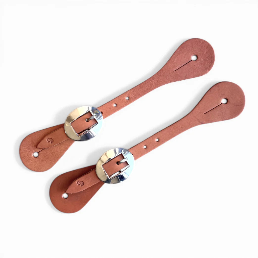 Toprail Equine Tombstone Plain Natural Harness Leather Spur Straps | rIDER wEAR - sPUR sTRAPS | sADDLEWORLD Ipswich