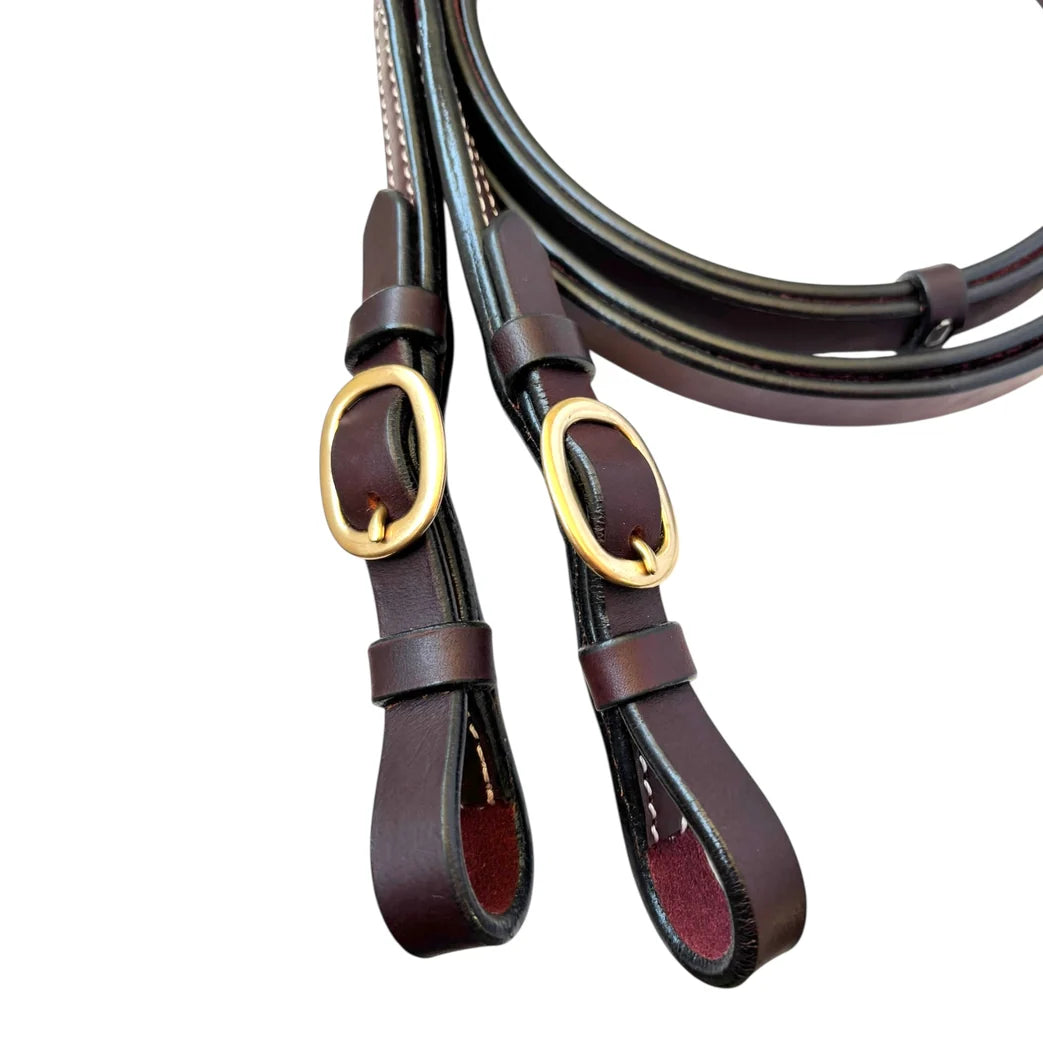 Toprail Plain Leather Show Rein - Split | Horse Supplies - Reins | Saddleworld Ipswich