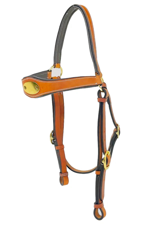 Toprail Roxby Padded Browband with Oval Brass Plate Barcoo | HOrse Supplies - Bridle | Saddleworld Ipswich