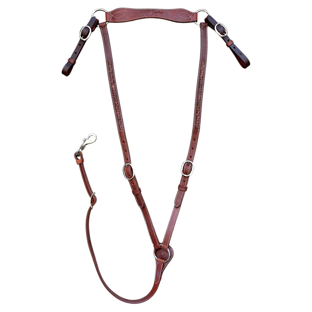 Toprail The Ashleigh 2 Tone Herringbone | Horse Supplies - Breastplate | Saddleworld Ipswich