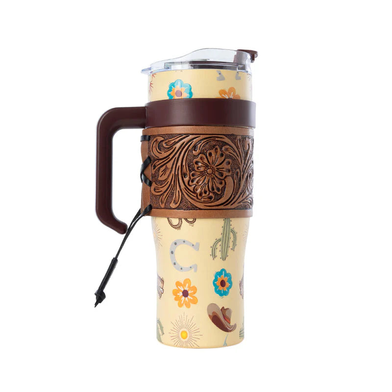 Trailkissed Western Tumber in Yellow with Tooling | Giftware - Tumblr | Saddleworld Ipswich