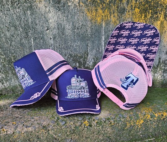 Trucker Lid Co 90H - Navy and Pink | Country Clothing - Cap | Saddleworld Ipswich