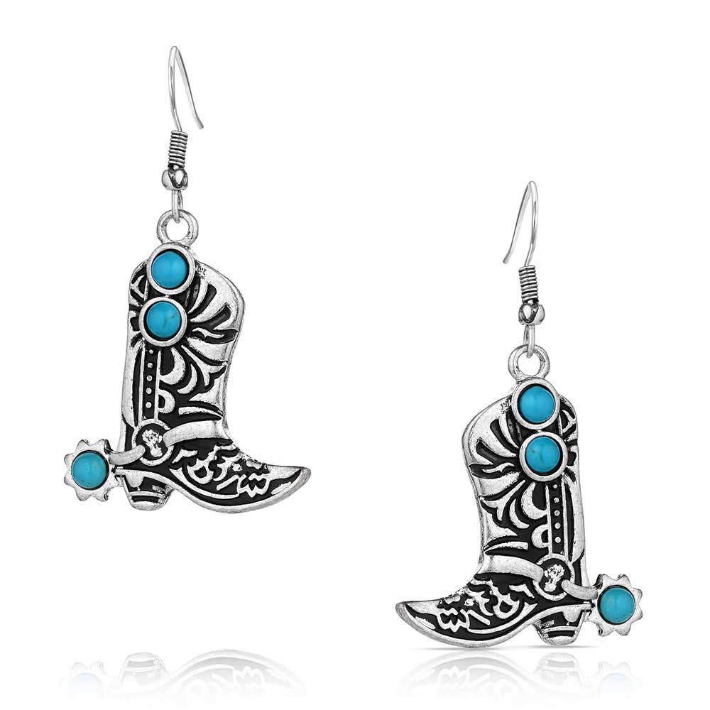 Turquoise Cowboy Kicker Earring | Giftware - Earrings | Saddleworld Ipswich