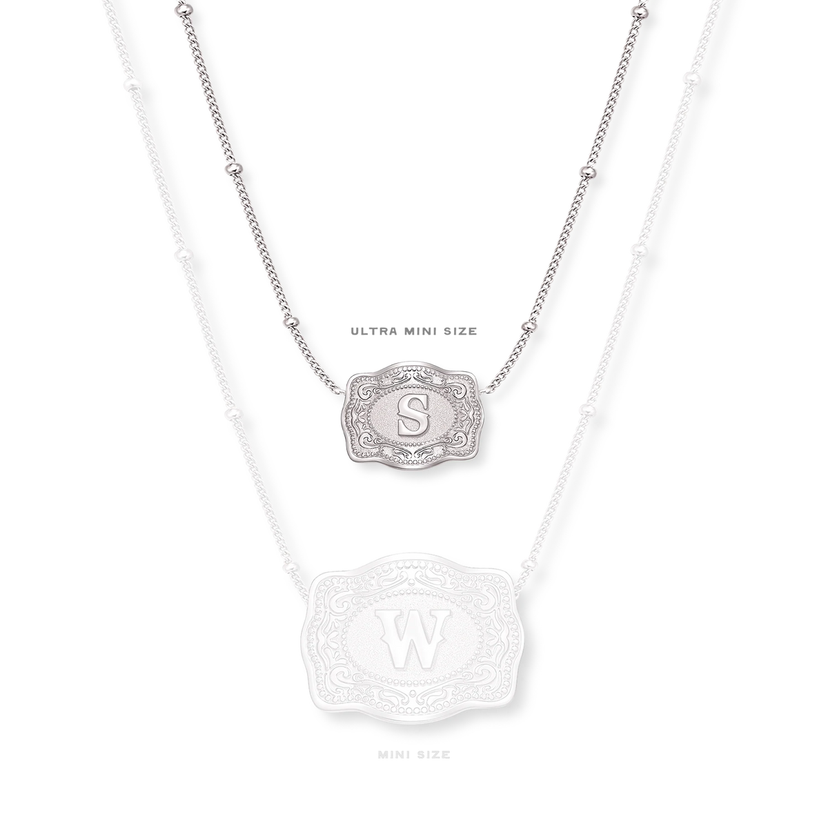 Spur West Ultra Mini Belt Buckle Necklace - Initial