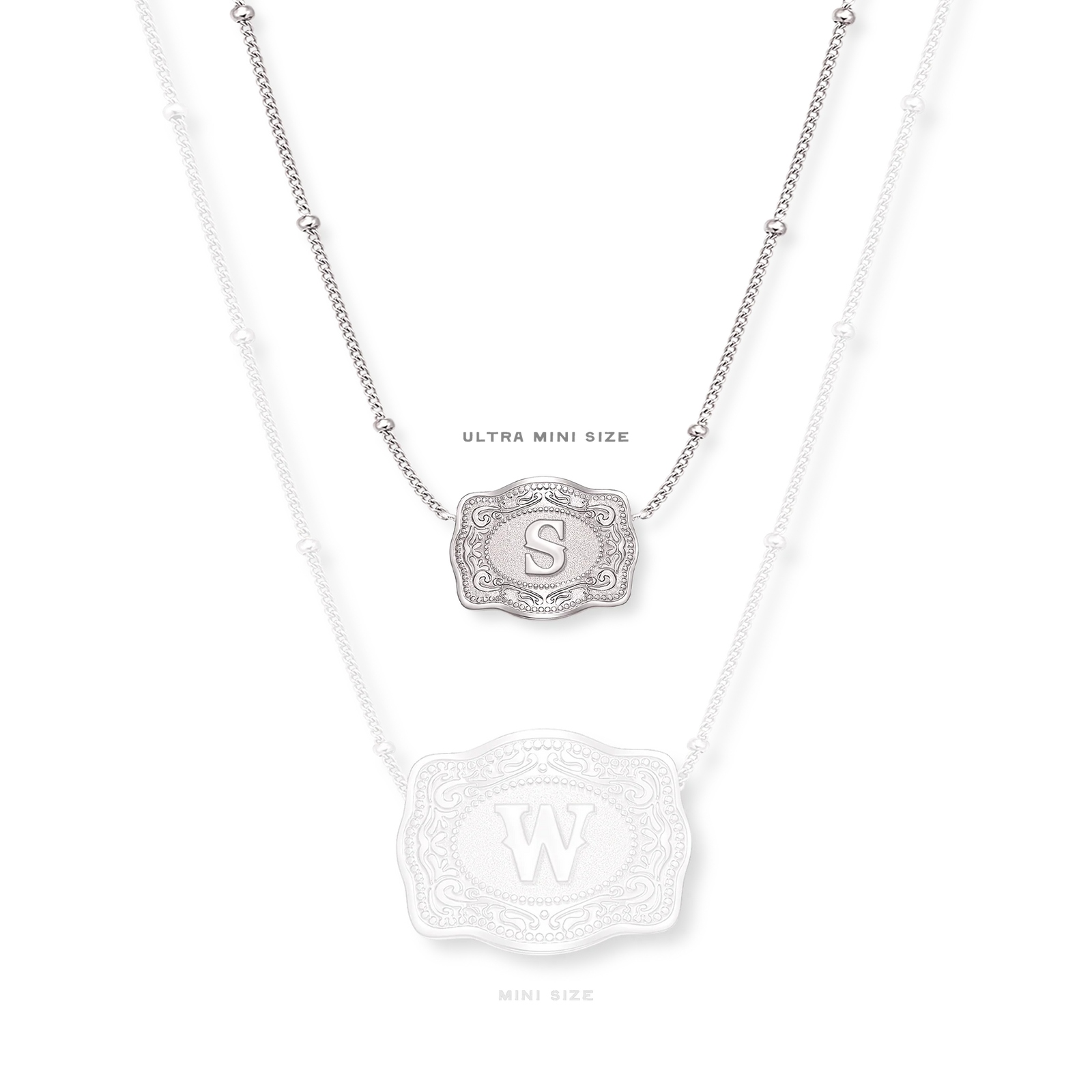 Spur West Ultra Mini Belt Buckle Necklace - Initial