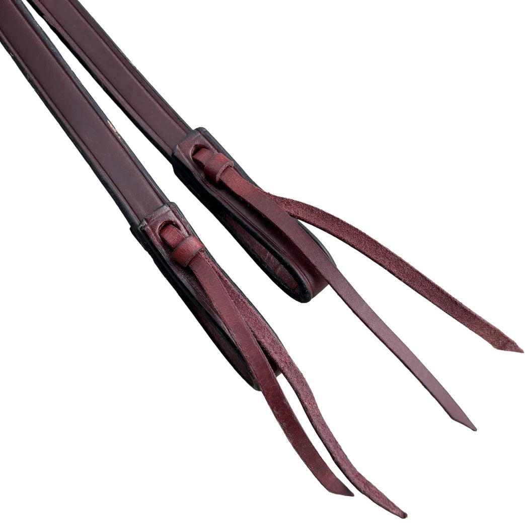 Toprail Leather Split Reins with Tie Ends