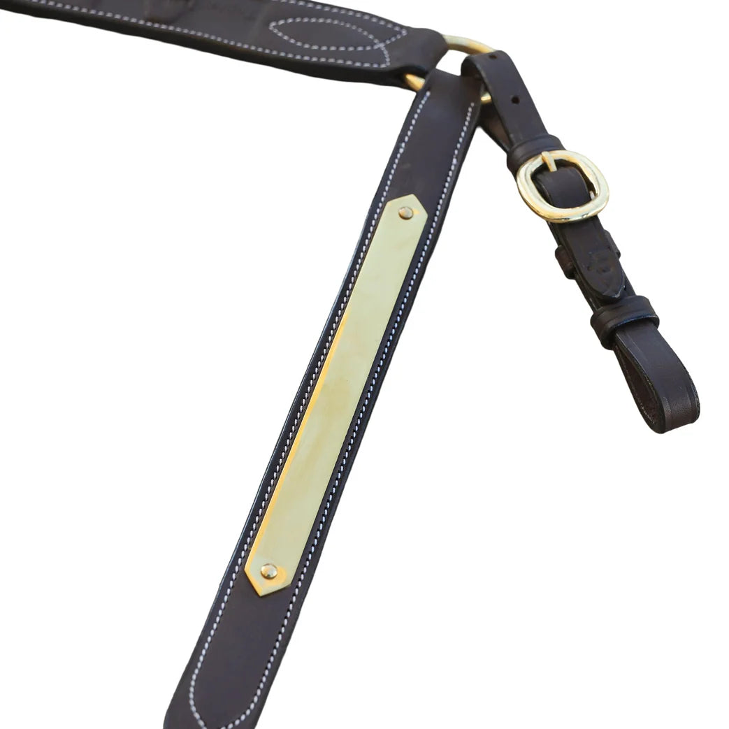 Toprail Leather Show Plaque Breastplate with No Plait