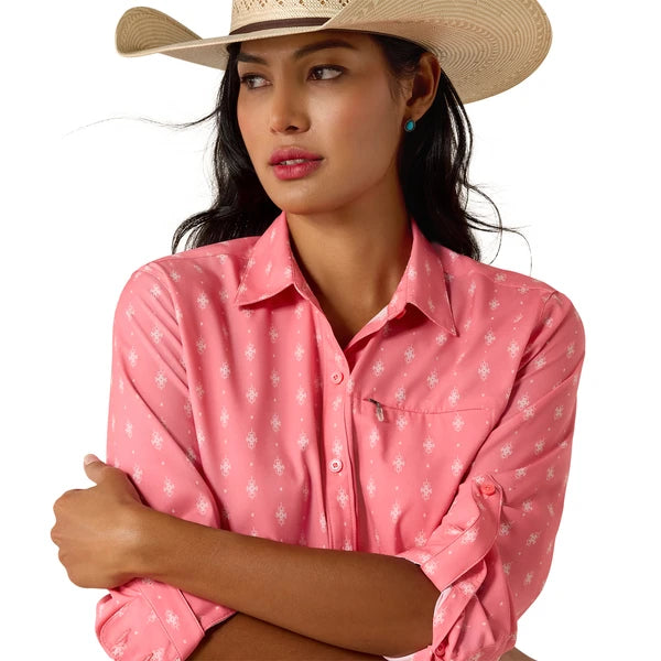 Ariat Wms Venttek LS Shirt Sun Kissed Coral Print