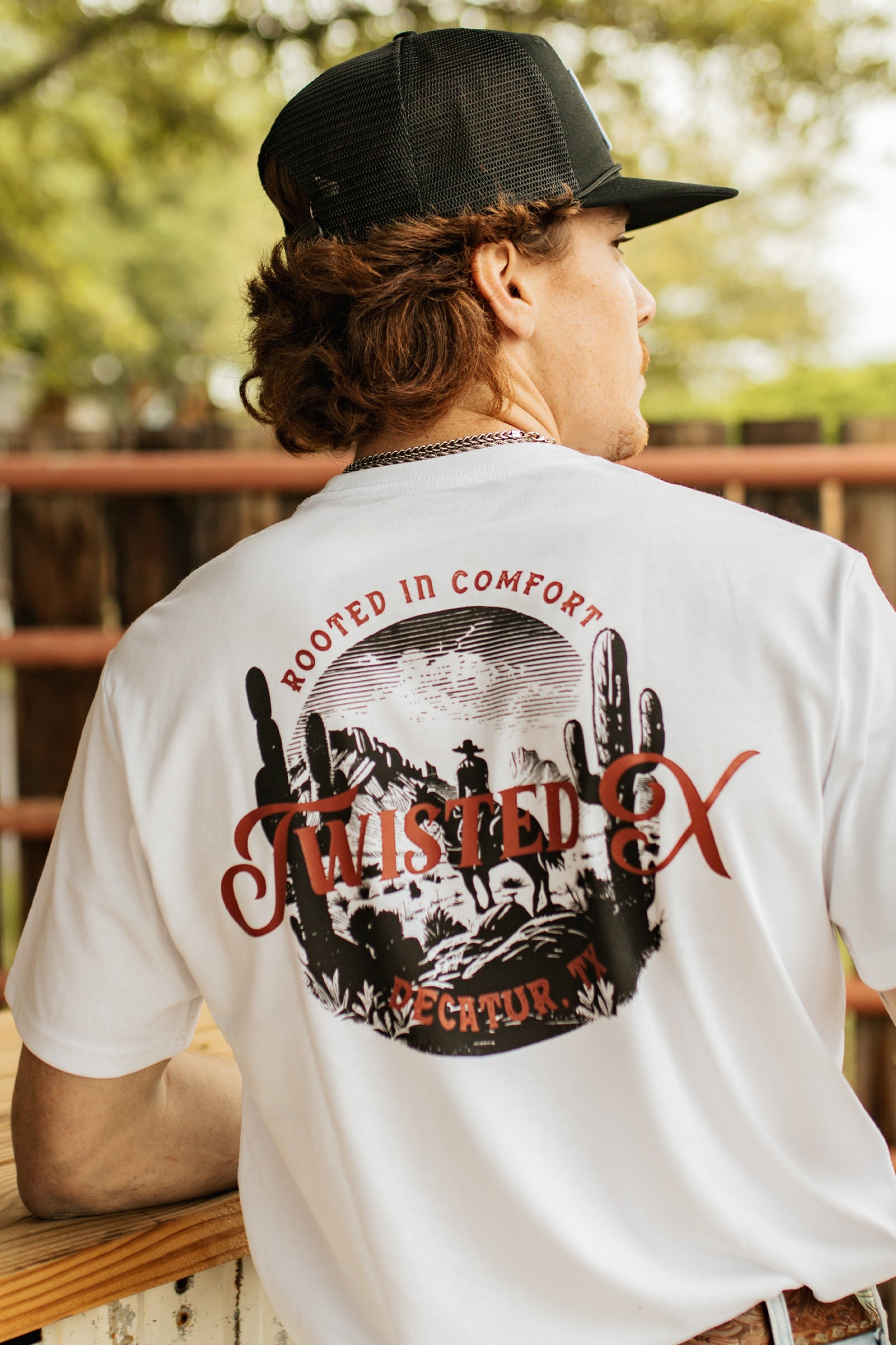 Twisted X Mens White Horse SS Tee