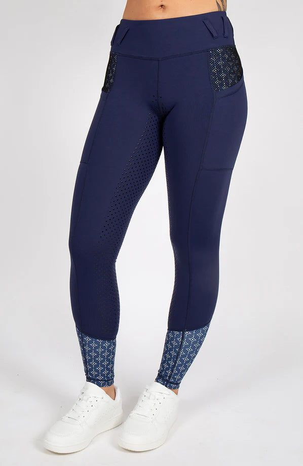 Bare Equestrian Performance Riding Tights - Navy Nomad