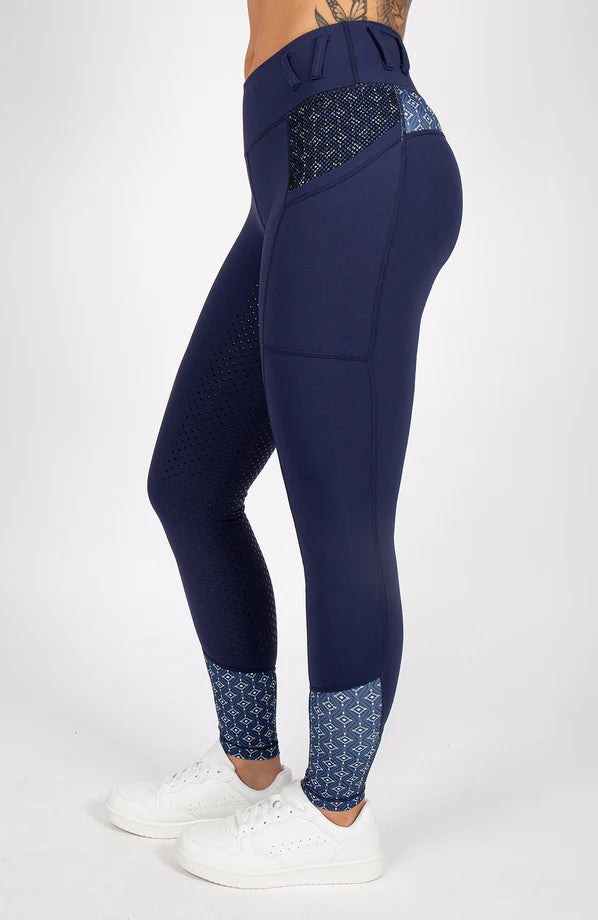 Bare Equestrian Performance Riding Tights - Navy Nomad