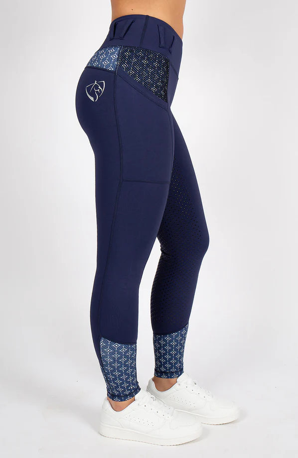 Bare Equestrian Performance Riding Tights - Navy Nomad