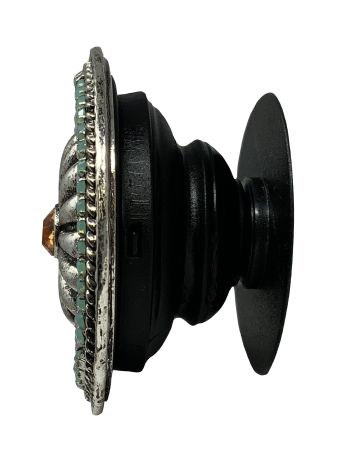 Round Rhinestone Flower Concho Phone Grip