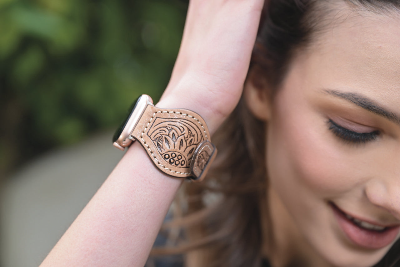 Tooling Leather Rounded Apple Watch Strap