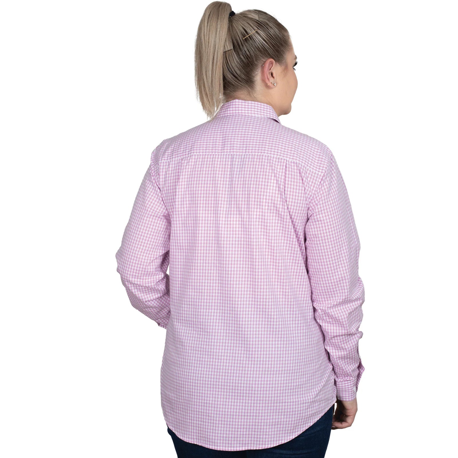 Just Country Georgie Half Button Pinrt Workshirt Musk Pink Mini Check