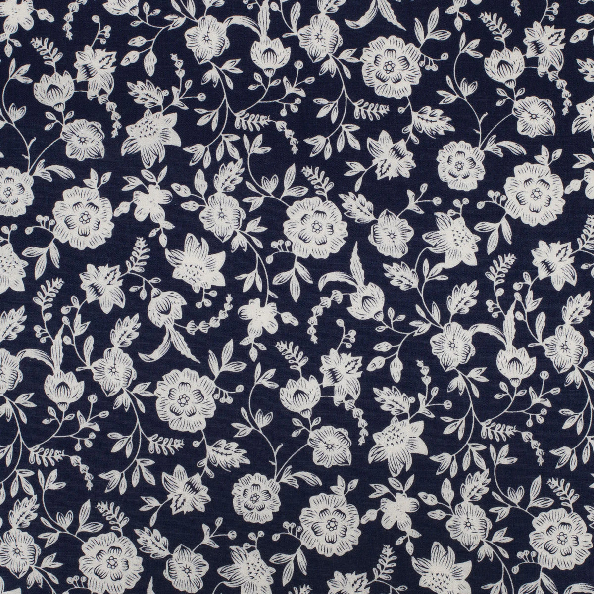 Just Country Wmns Abbey Frill Full Button Print Workshirt Navy Floral