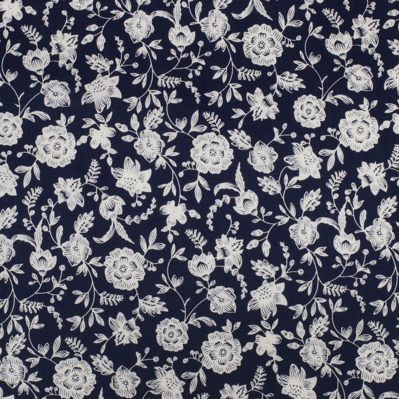 Just Country Wmns Abbey Frill Full Button Print Workshirt Navy Floral