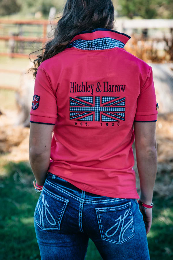 Hitchley and Harrow Loose Fit Polo - Watermelon