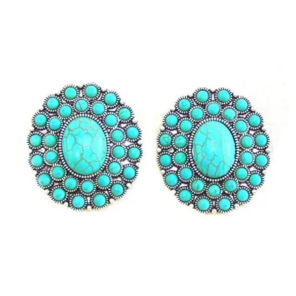 Western Concho Design Post Earrings | Giftware - Jewellery | Saddleworld Ipswich