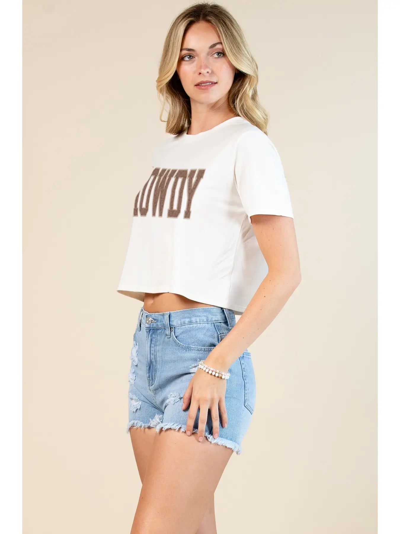 Western Howdy Graphic Tee Crop T Shirt - EOFY Sale
