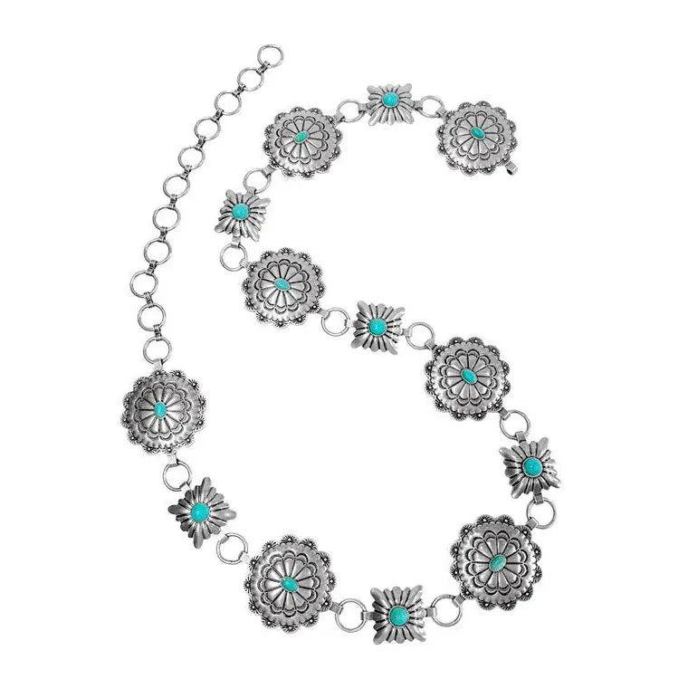 Western Metal Concho Chain Belt | Country Clothing - Belts | saddleworld Ipswich