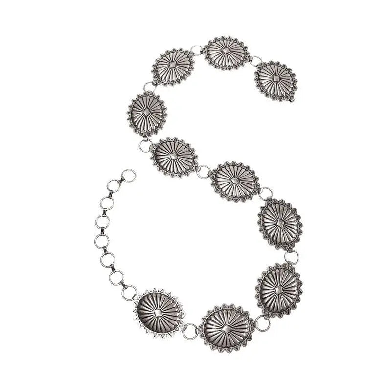 Western Metal Concho Chain Belt | Country Clothing - Belts | saddleworld Ipswich