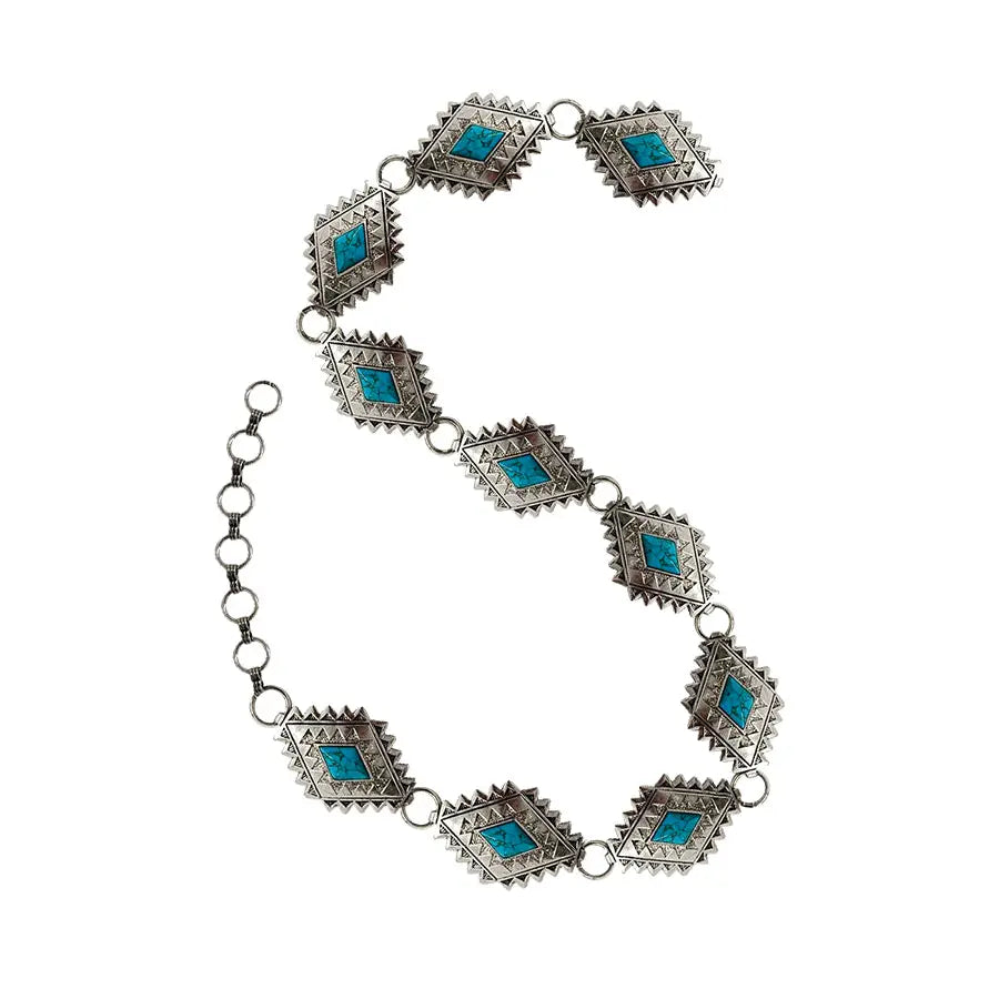 Western Metal Navajo Concho Chain Belt | Country Clothing - Belts | Saddleworld Ipswich