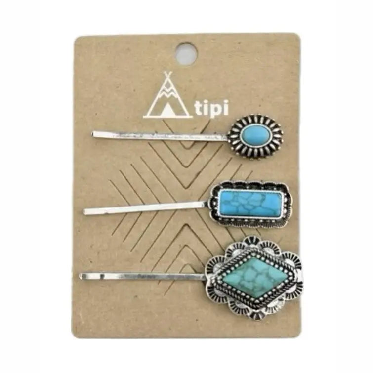 Western Turquoise Bobby Pin Set | Giftware - Jewellery | Saddleworld Ipswich