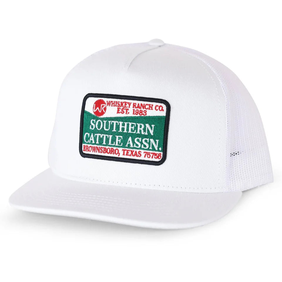 Whiskey Bent Icy White Cattle Association | Country Clothing - Caps | Saddleworld Ipswich
