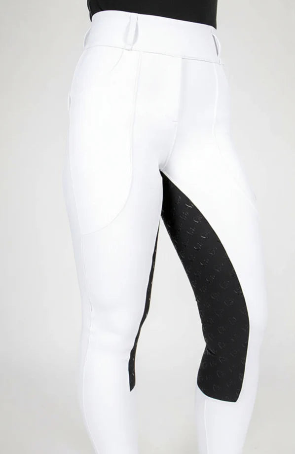 Bare Equestrian Sculpt Hybrid Riding Breeches - White/Black Seat