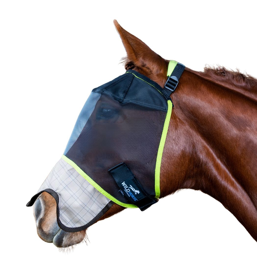 Wild Horse Ultimate UV Fly Veil with Insect Repellent Ears and Rip Stop Nose - 3 Dart | HOrse SUpplies - Fly Veil | Saddleworld Ipswich