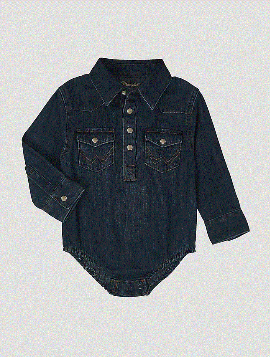 Wrangler Denim Baby Bodysuit | Country Clothing - Infant | Saddleworld Ispwich