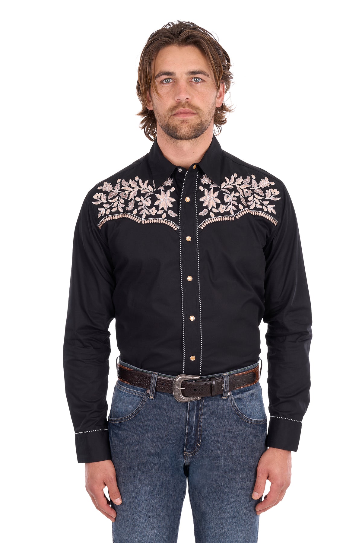 Wrangler Mens Anthony Emb LS Shirt | Country Clothing - Mens Shirt | Saddleworld Ipswich