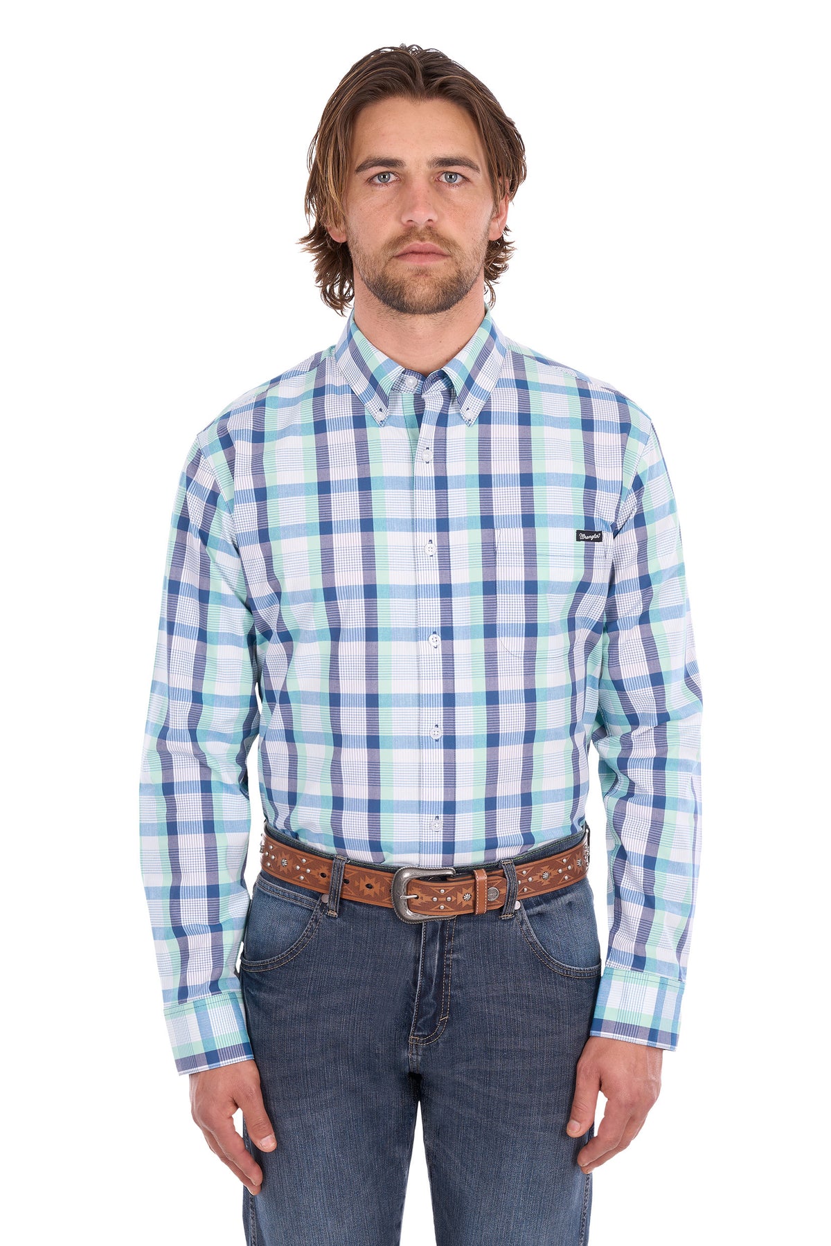 Wrangler Mens Dale 1 Pkt LS Shirt | Country Clothing - Mens Shirt | Saddleworld Ipswich 