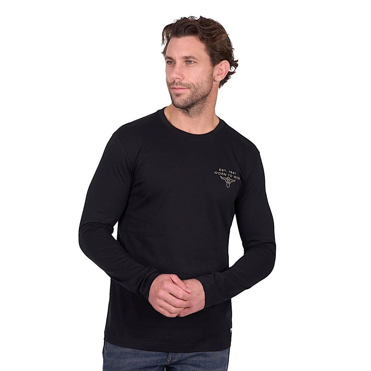 Wrangler Mens Evan LS Tee | Country Clothing - Mens T Shirt | Saddleworld Ipswich