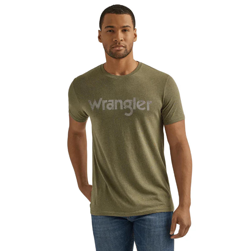 Wrangler Mens Kabel Sage Heathe | Country Clothing - Mens T Shirt | Saddleworld Ipswich