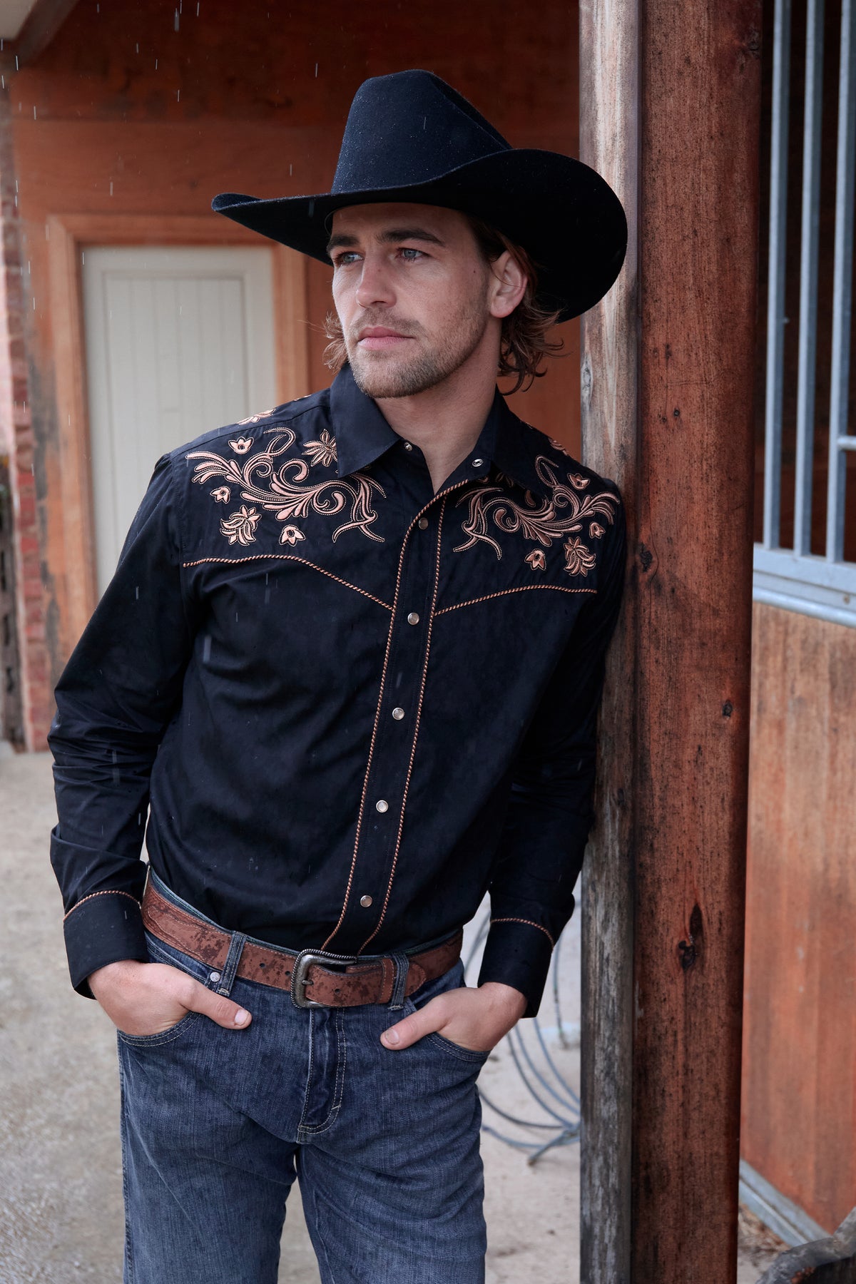 Wrangler Mens Luke Embroidered LS Shirt | Country Clothing - mens Shirt | Saddleworld Ipswich