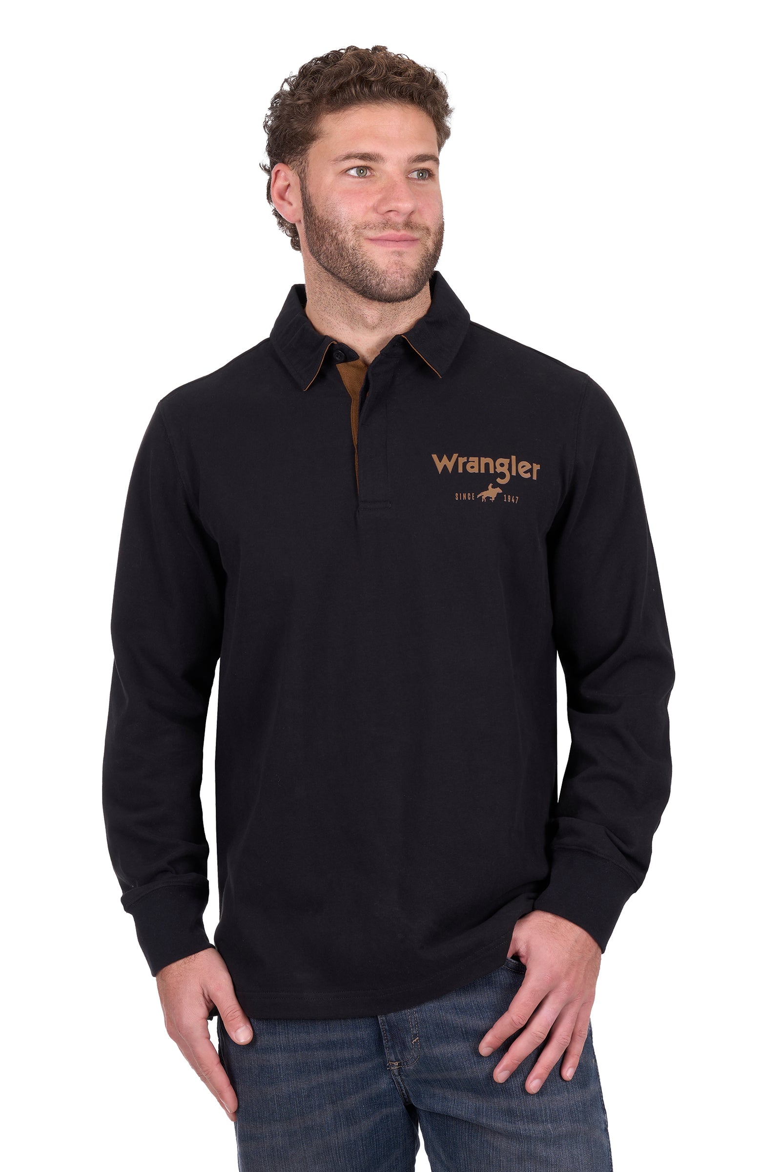 Wrangler Mens Nash Rugby | Country Clothing - Mens Winter | Saddleworld ipswich