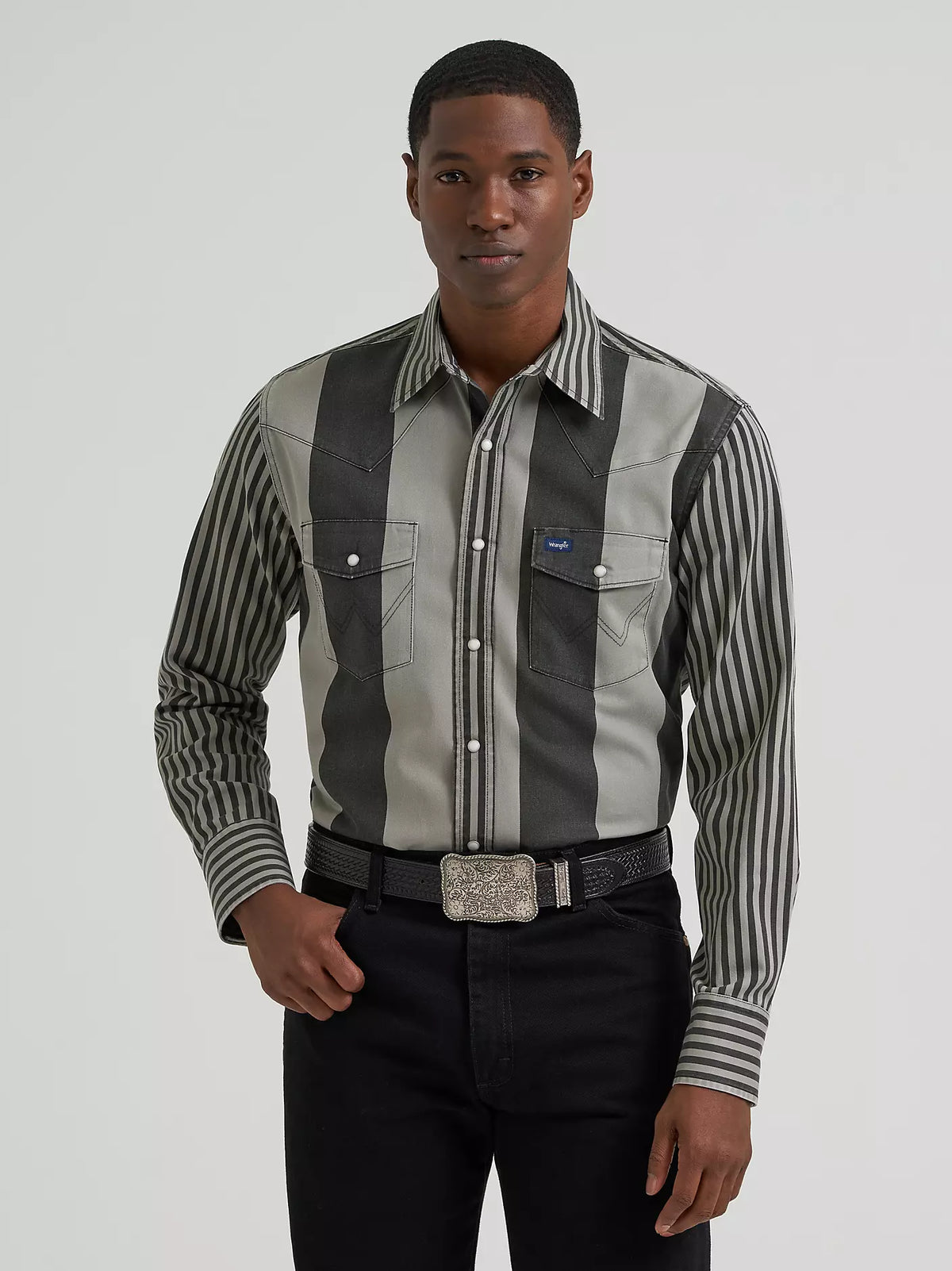Wrangler Vintage Inspired Brushpopper Western Snap Workshirt | Country Clothing - Mens Shirt | Saddleworld Ipswich