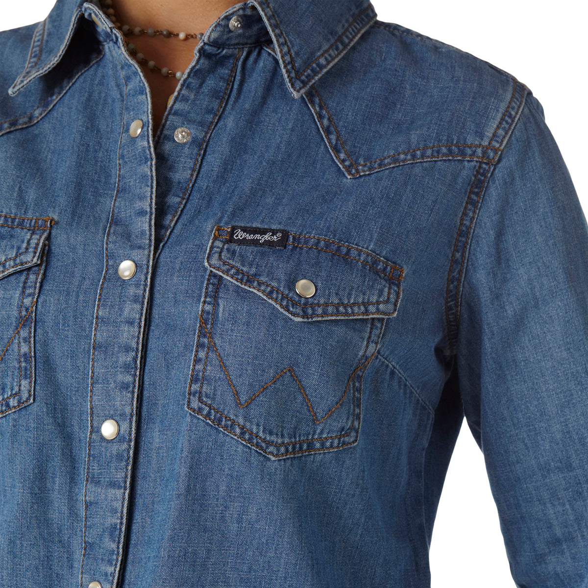 Wrangler Wmns Classic Fit Denim Shirt | Country Clothing - Shirt | Saddleworld Ipswich