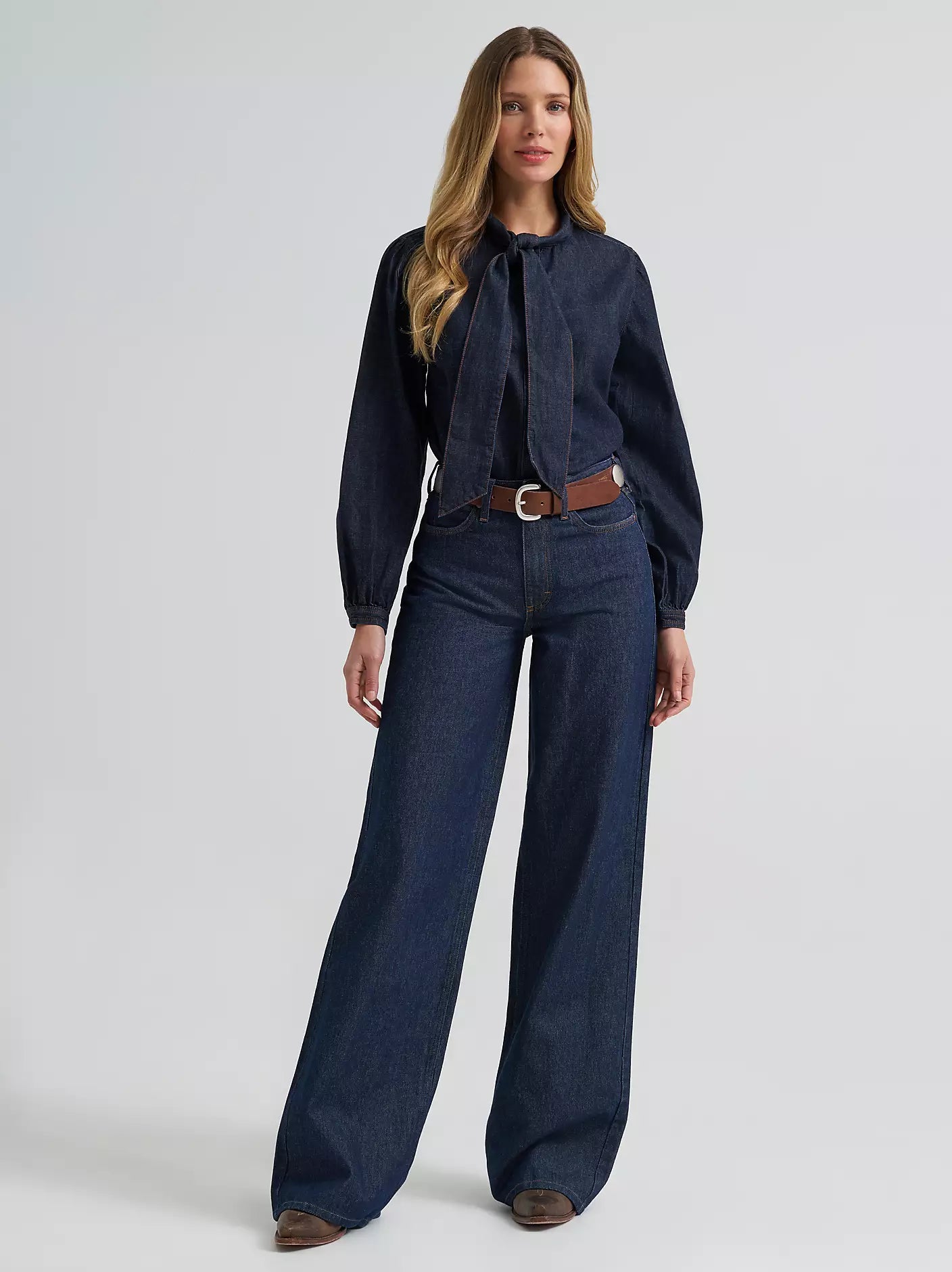 Wrangler Wmns Denim Bow Snap Shirt
