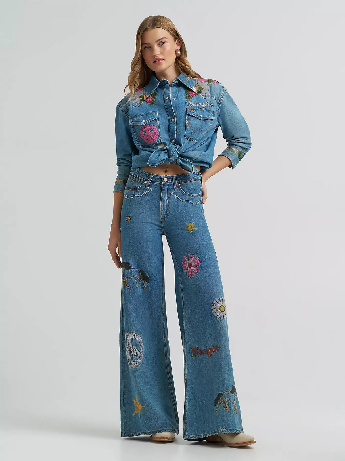 Wrangler X Lainey Wilson Wmns Cheeky Wide Leg Jean | Country Clothing - Ladies Jeans | Saddleworld Ipswich