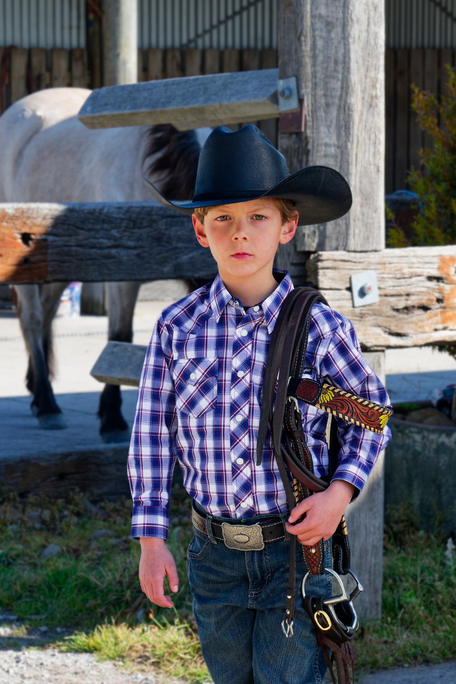 Wrangler Boys Noah Long Sleeve Shirt - Black Friday Sale