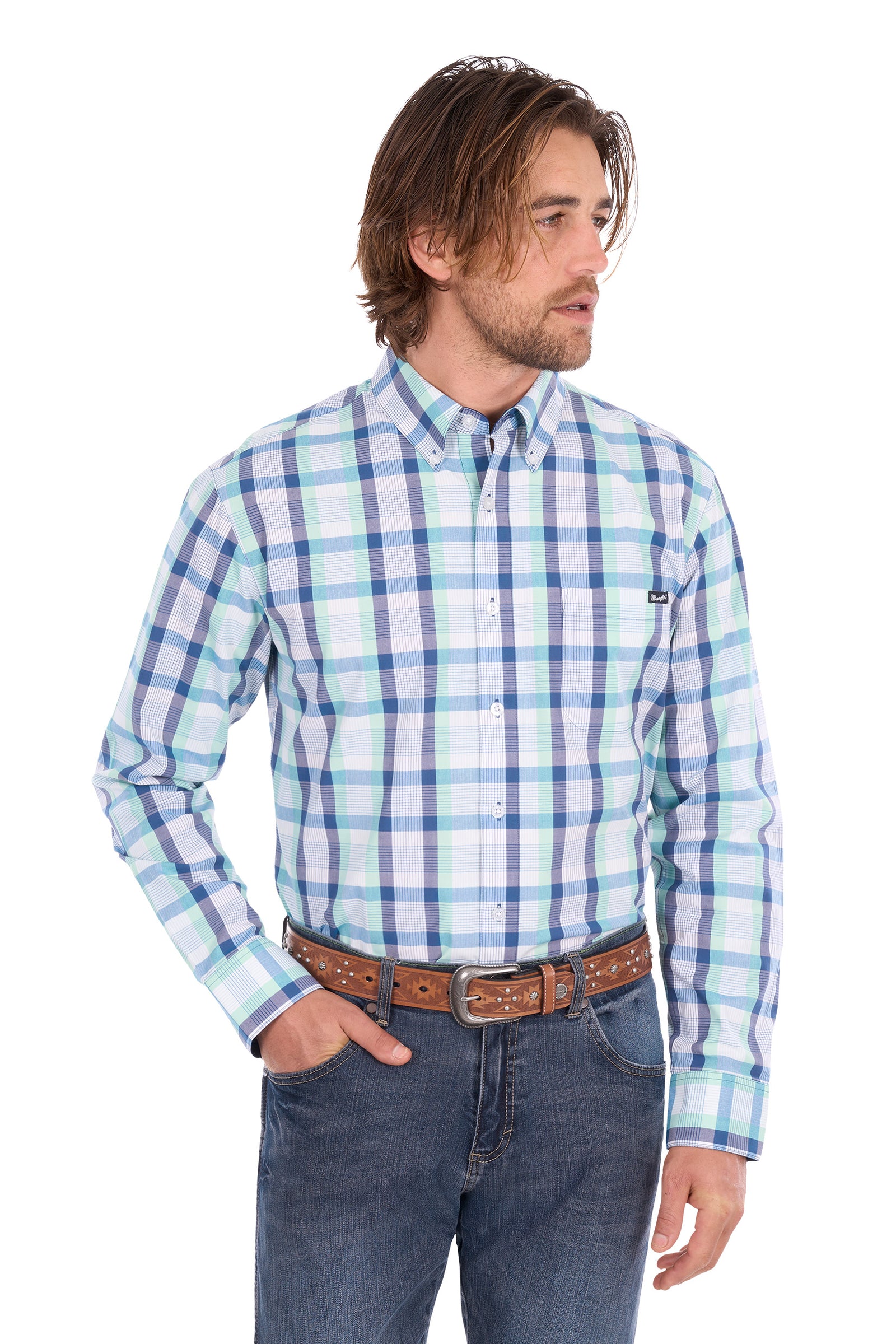 Wrangler Mens Dale 1 Pkt LS Shirt