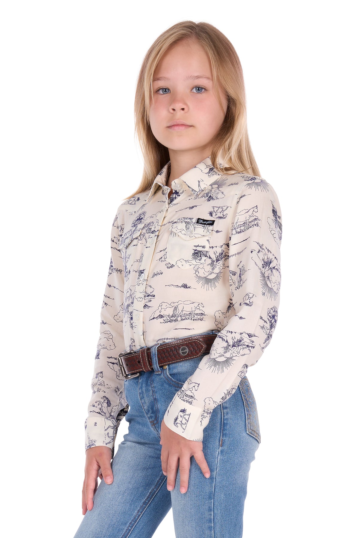 Wrangler Girls Ivory LS Shirt