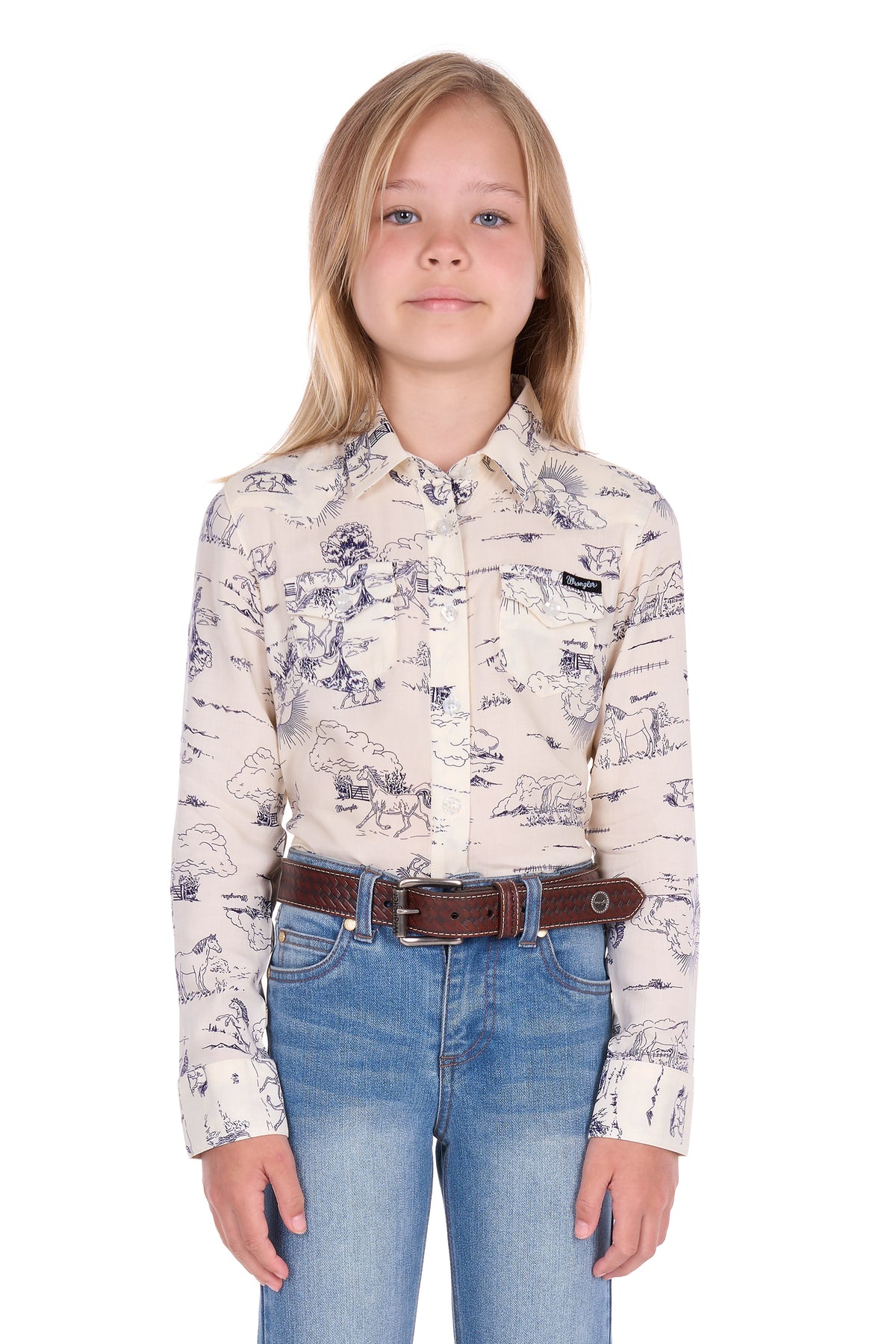 Wrangler Girls Ivory LS Shirt