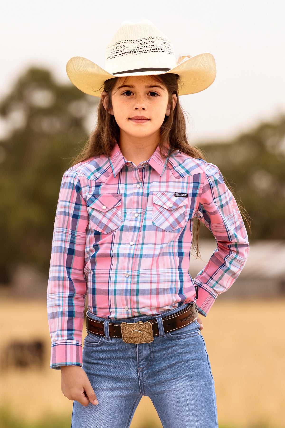 Wrangler Girls Kiara Logo LS Shirt