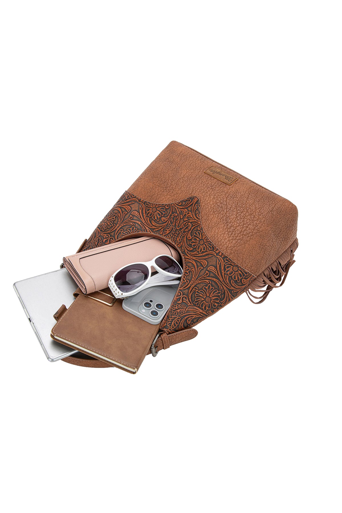 Wrangler Tooled Fringe Shoulder Bag